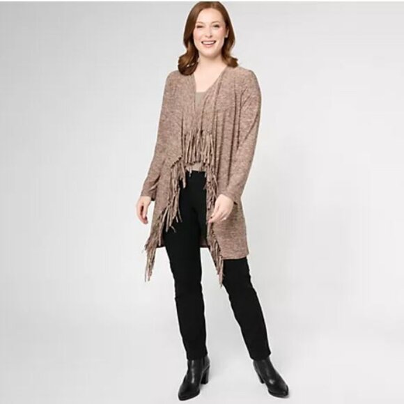 Attitudes by Renee Spacedye Cascade Fringe Duster-Timber-2X - Picture 1 of 4